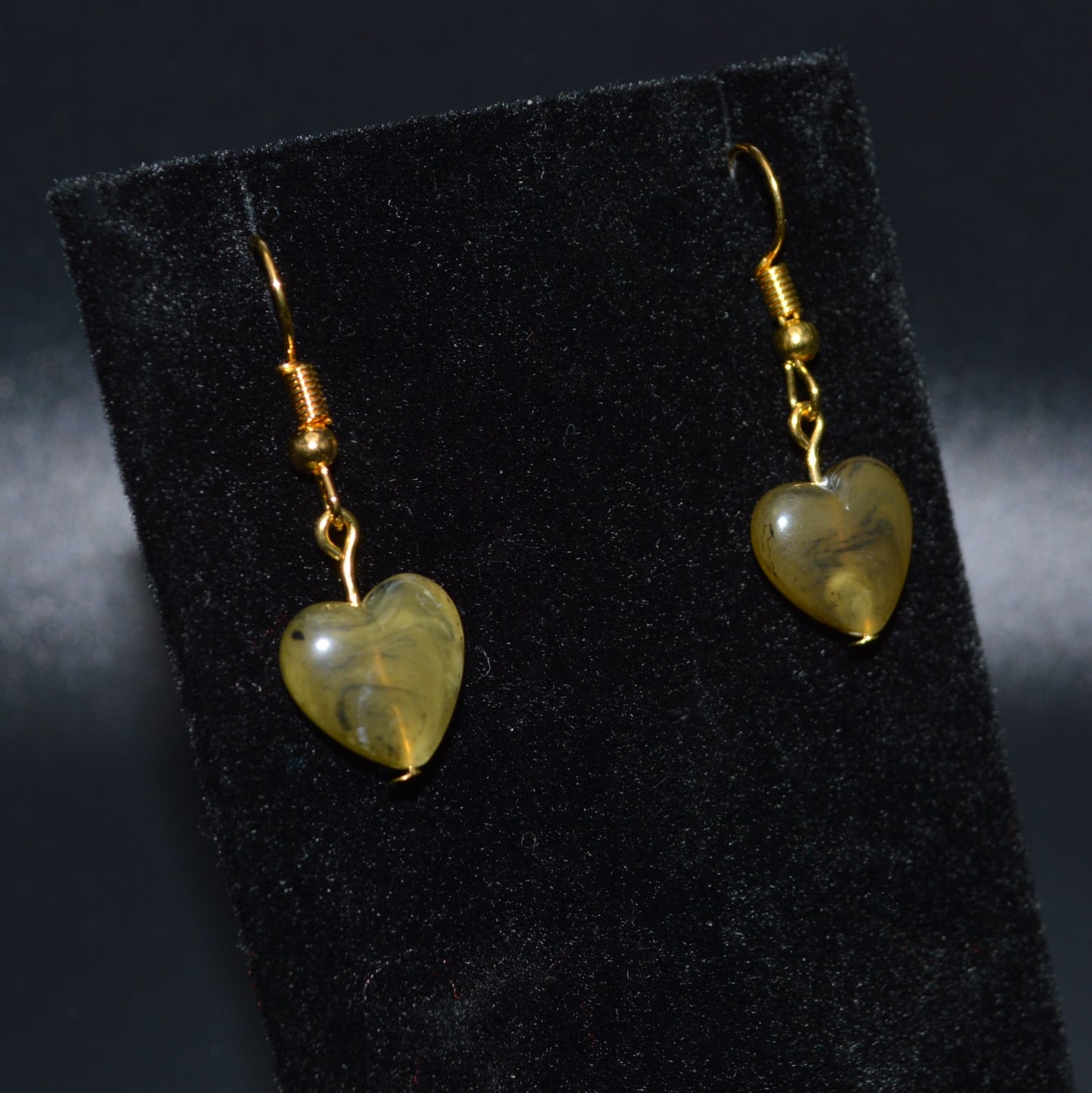 Moss Green Acrylic Heart Earrings