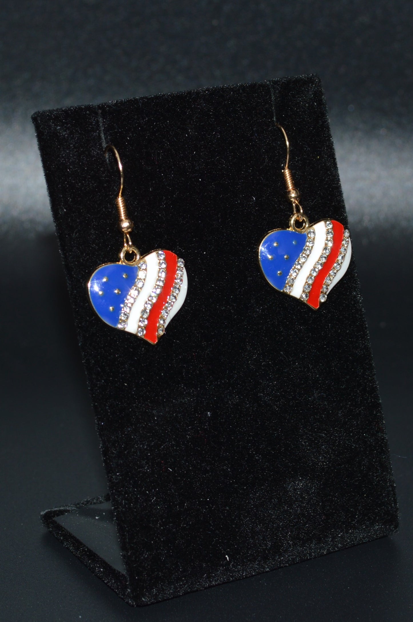Enamel Heart Flag Earrings
