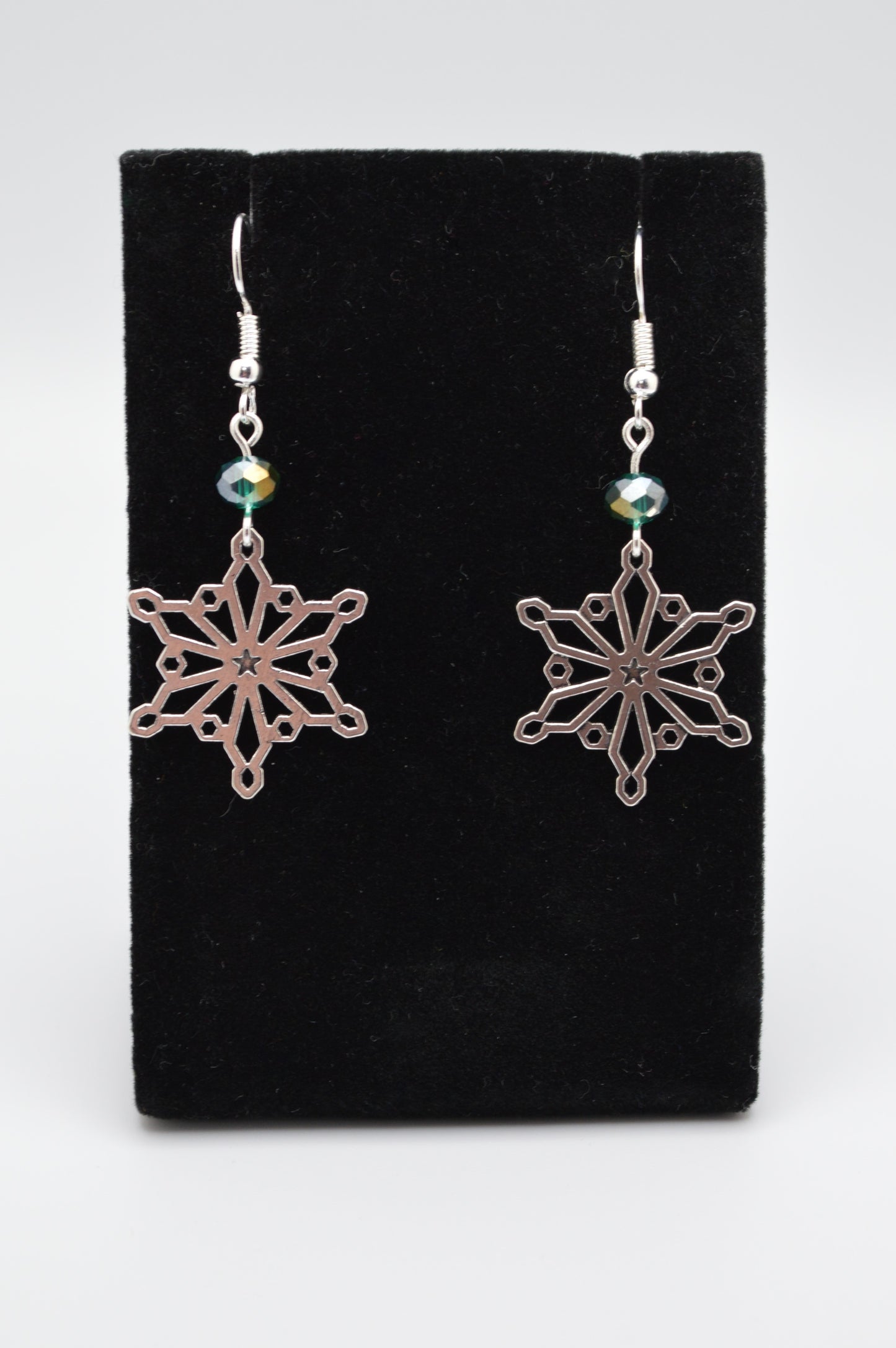 Snowflake Earrings #2 (Emerald)