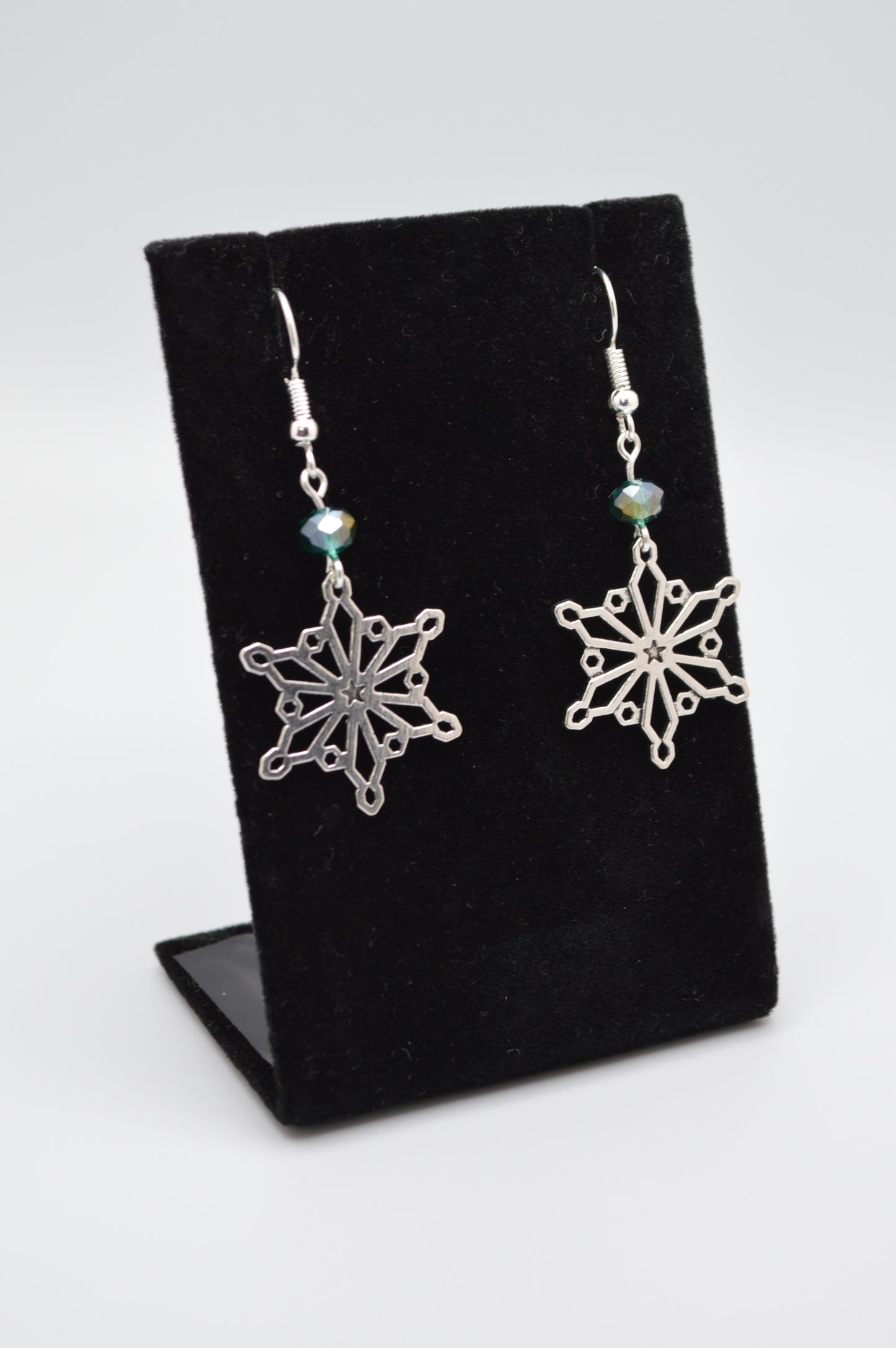 Snowflake Earrings #2 (Emerald)