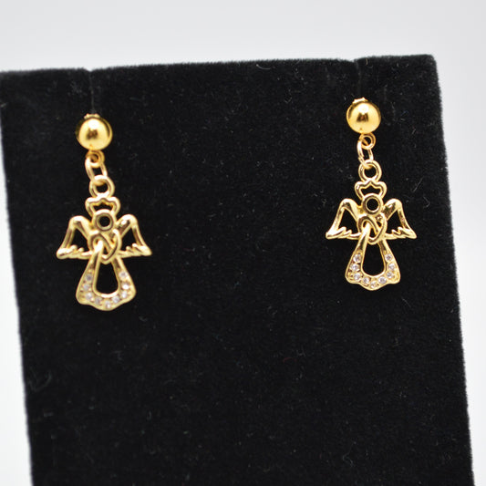 Gold Angel Earrings
