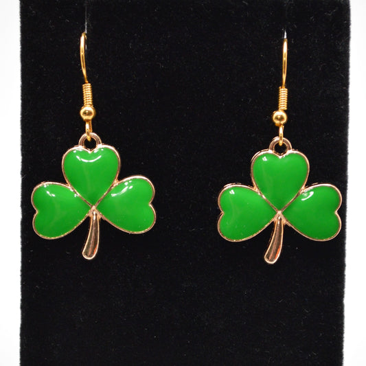 Kelly Green Shamrock Earrings