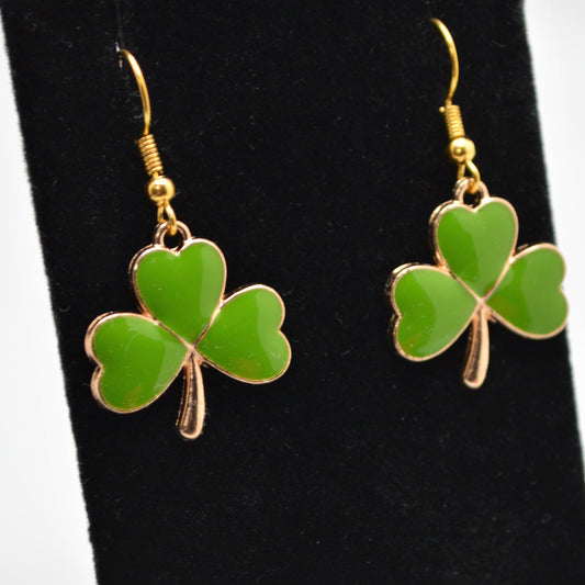 Moss Green Shamrock Earrings