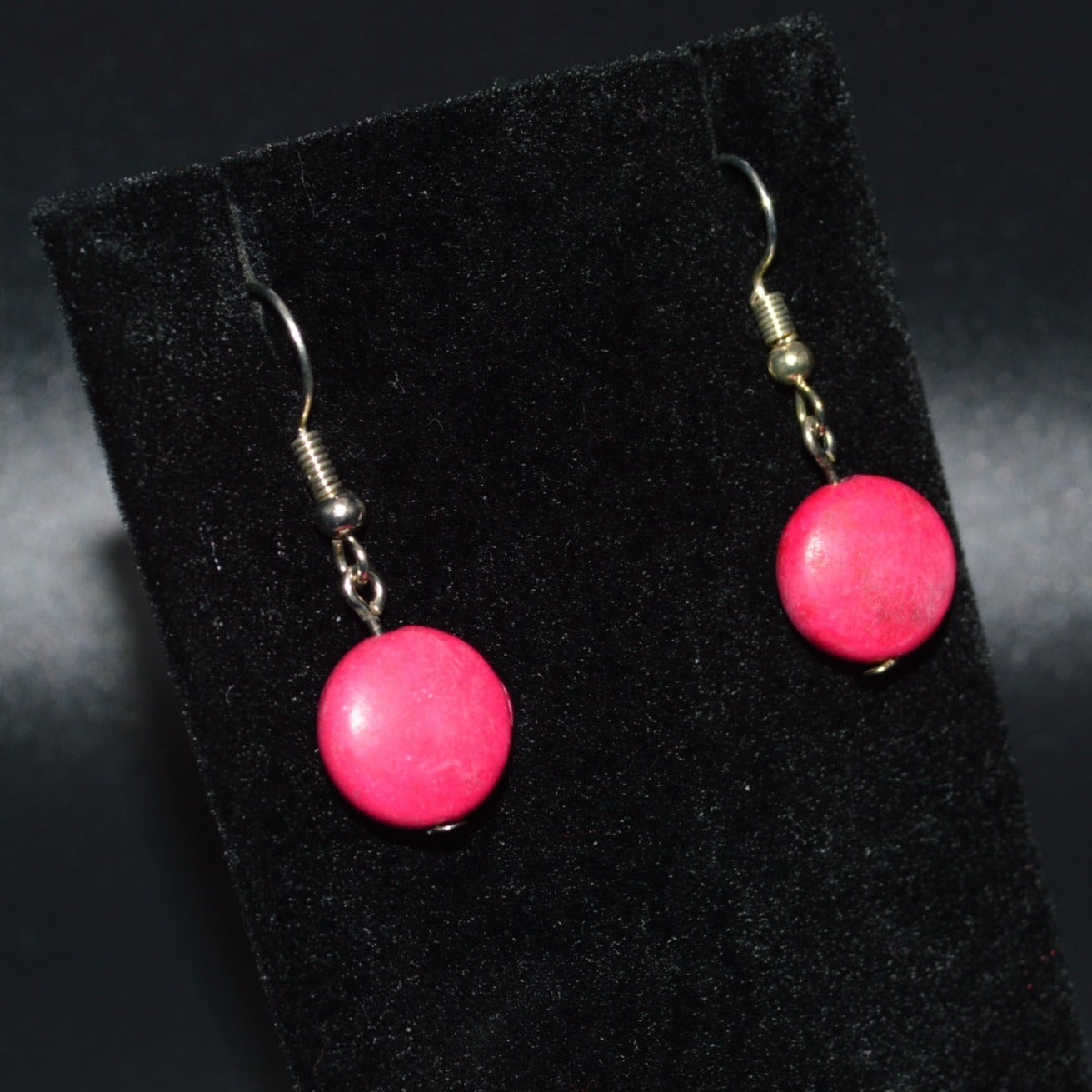 Resin Round Earrings (Pink)