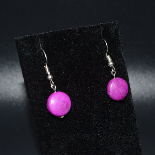 Resin Round Earrings (Violet)