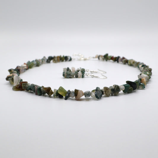 Fancy Jasper Chips Necklace and Earring Set