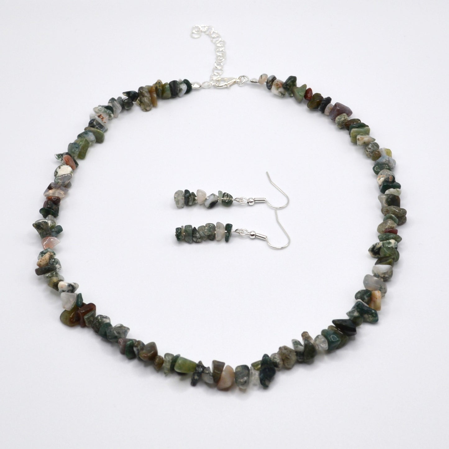 Fancy Jasper Chips Necklace and Earring Set