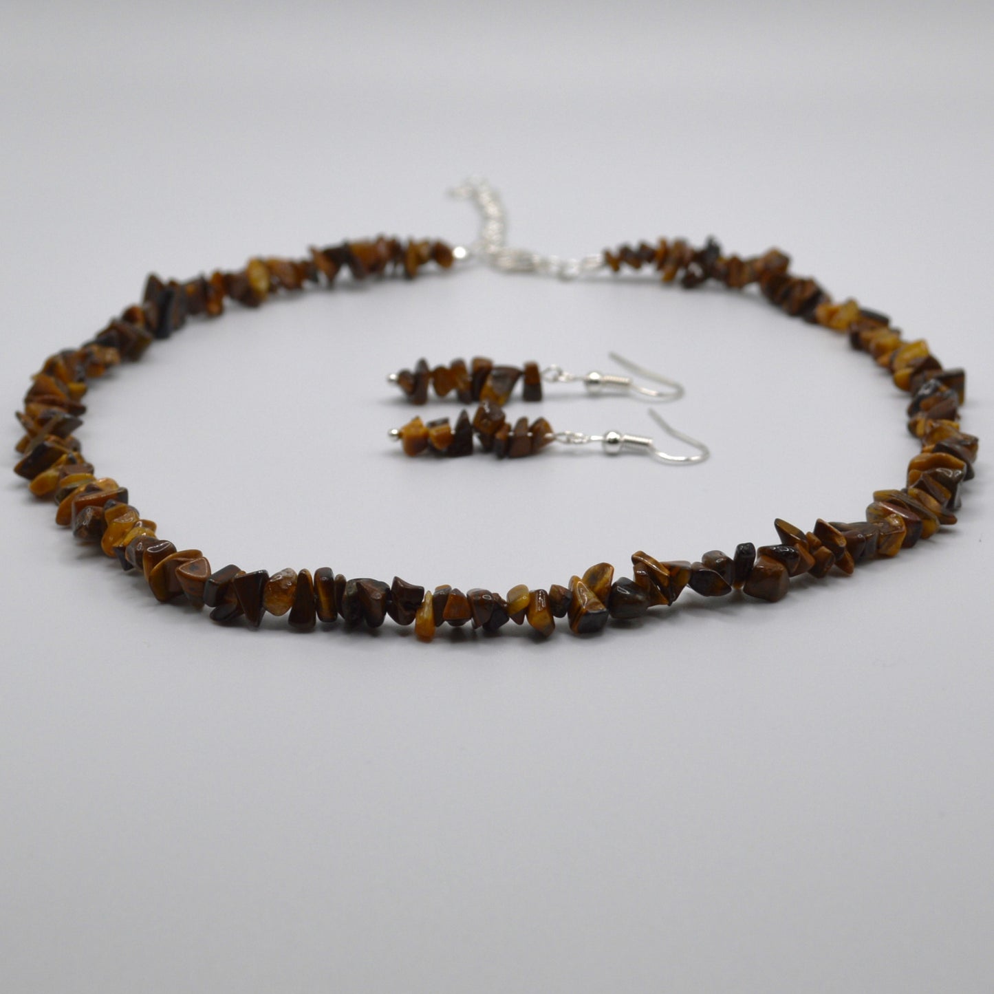 Tigereye Chips Necklace and Earring Set