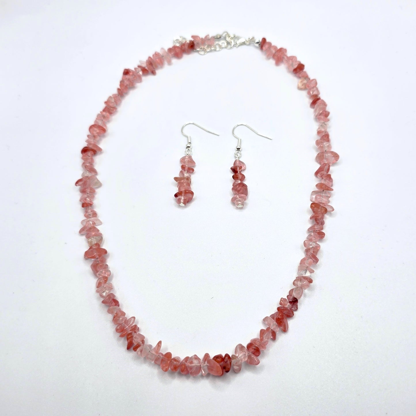 Cherry Blossom Chip Necklace and Earring Set