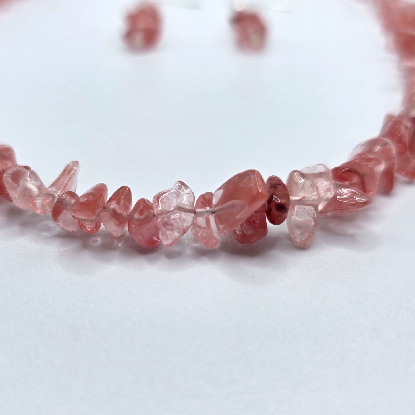 Cherry Blossom Chip Necklace and Earring Set
