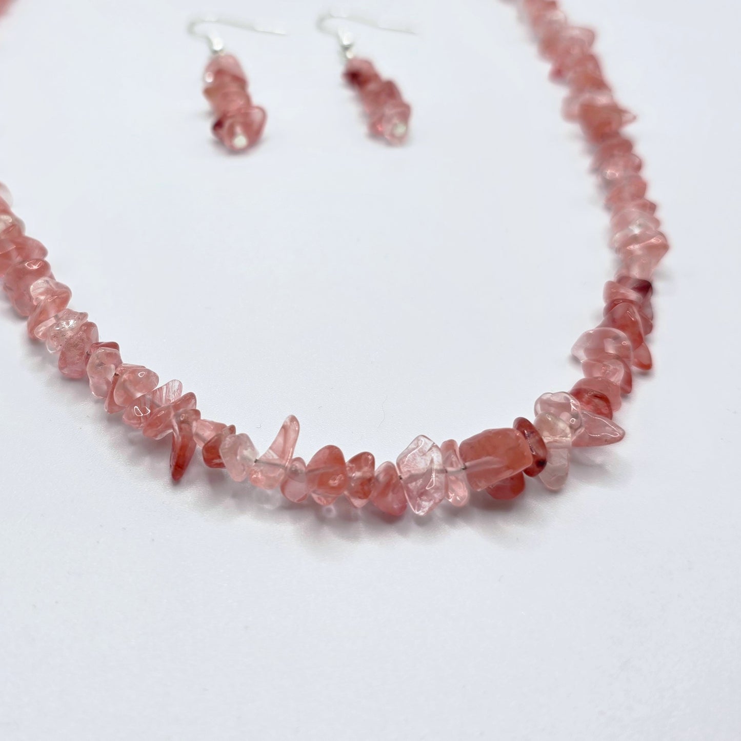 Cherry Blossom Chip Necklace and Earring Set