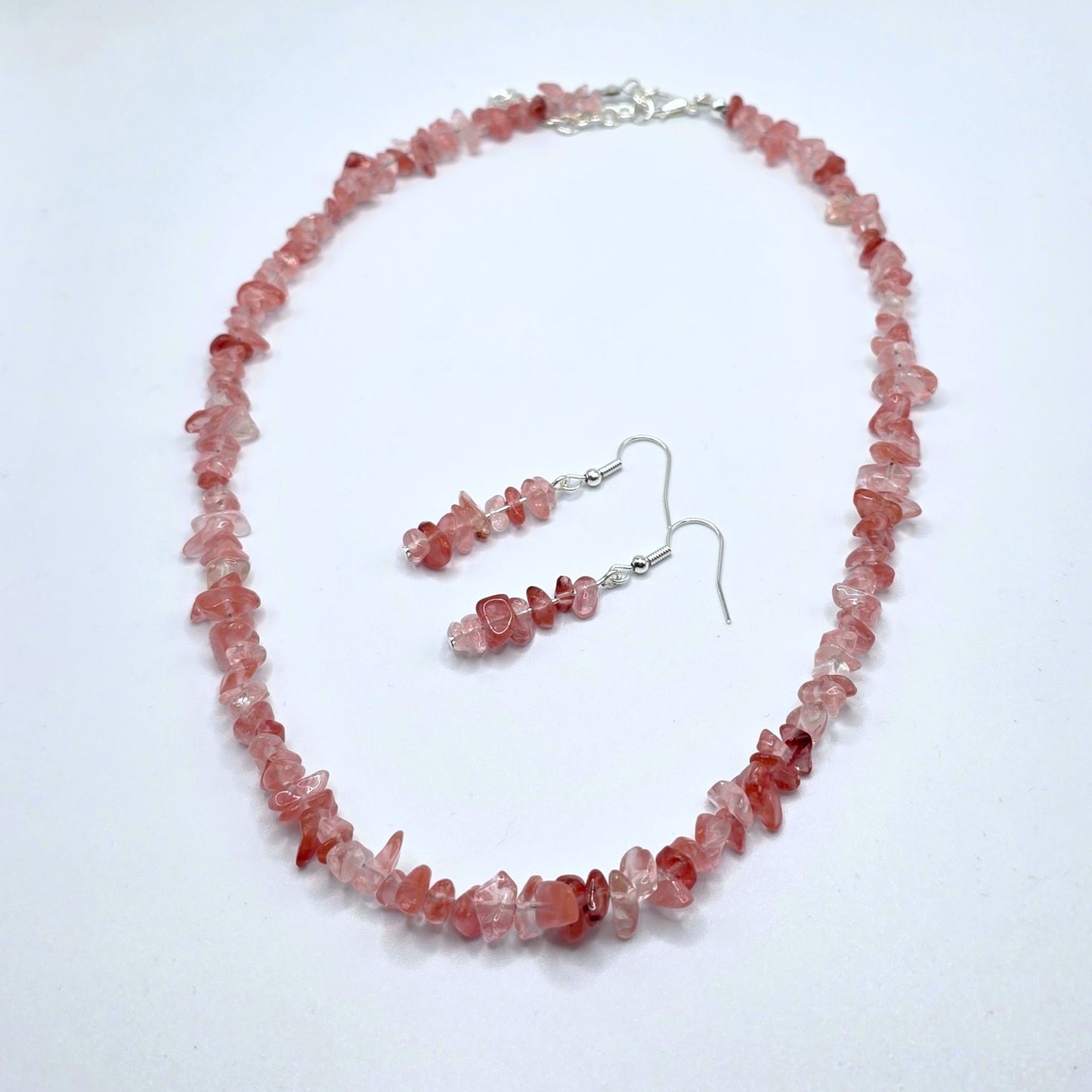 Cherry Blossom Chip Necklace and Earring Set