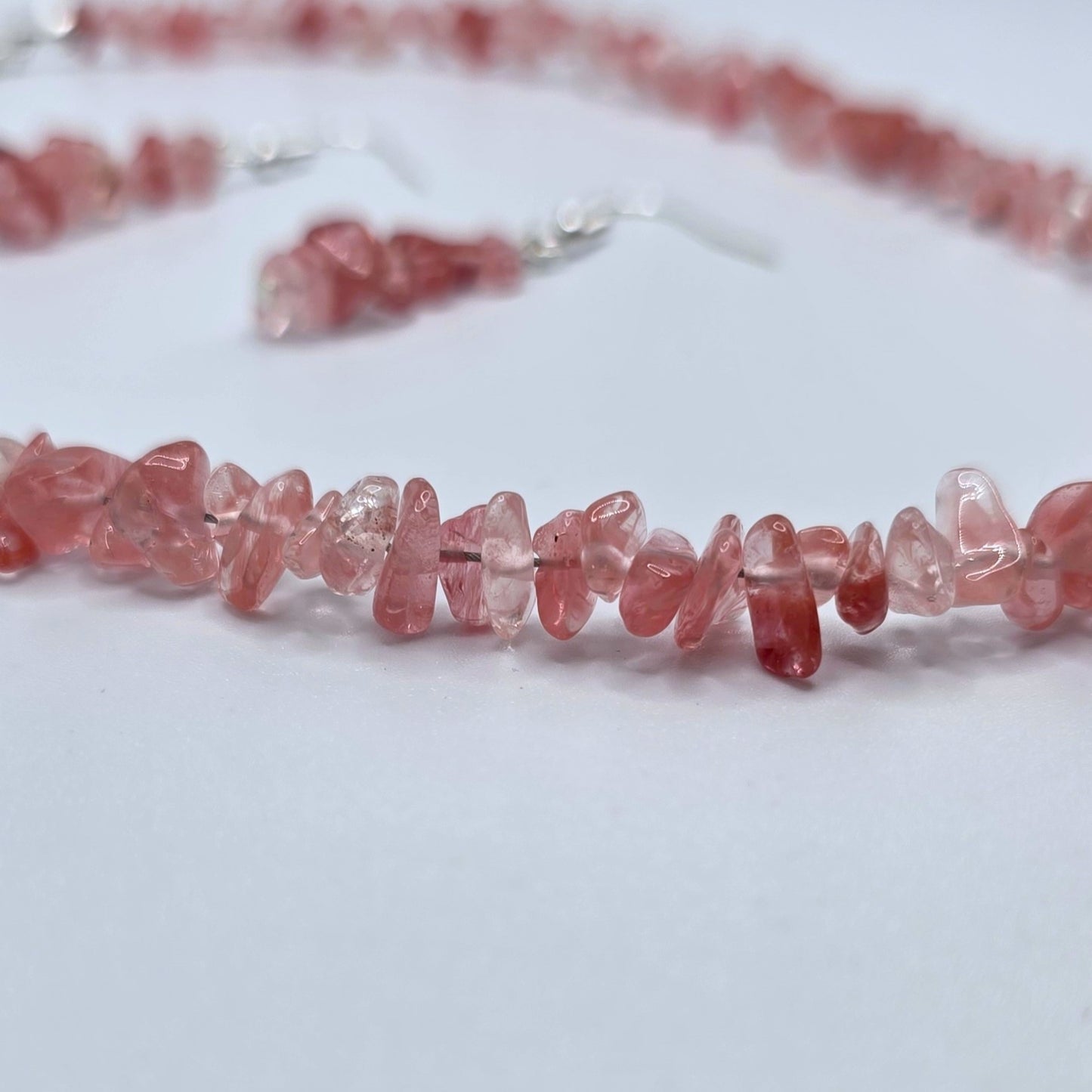 Cherry Blossom Chip Necklace and Earring Set