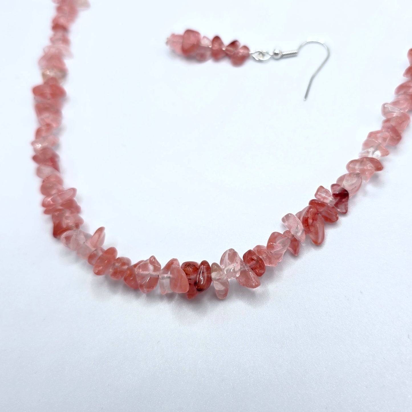 Cherry Blossom Chip Necklace and Earring Set