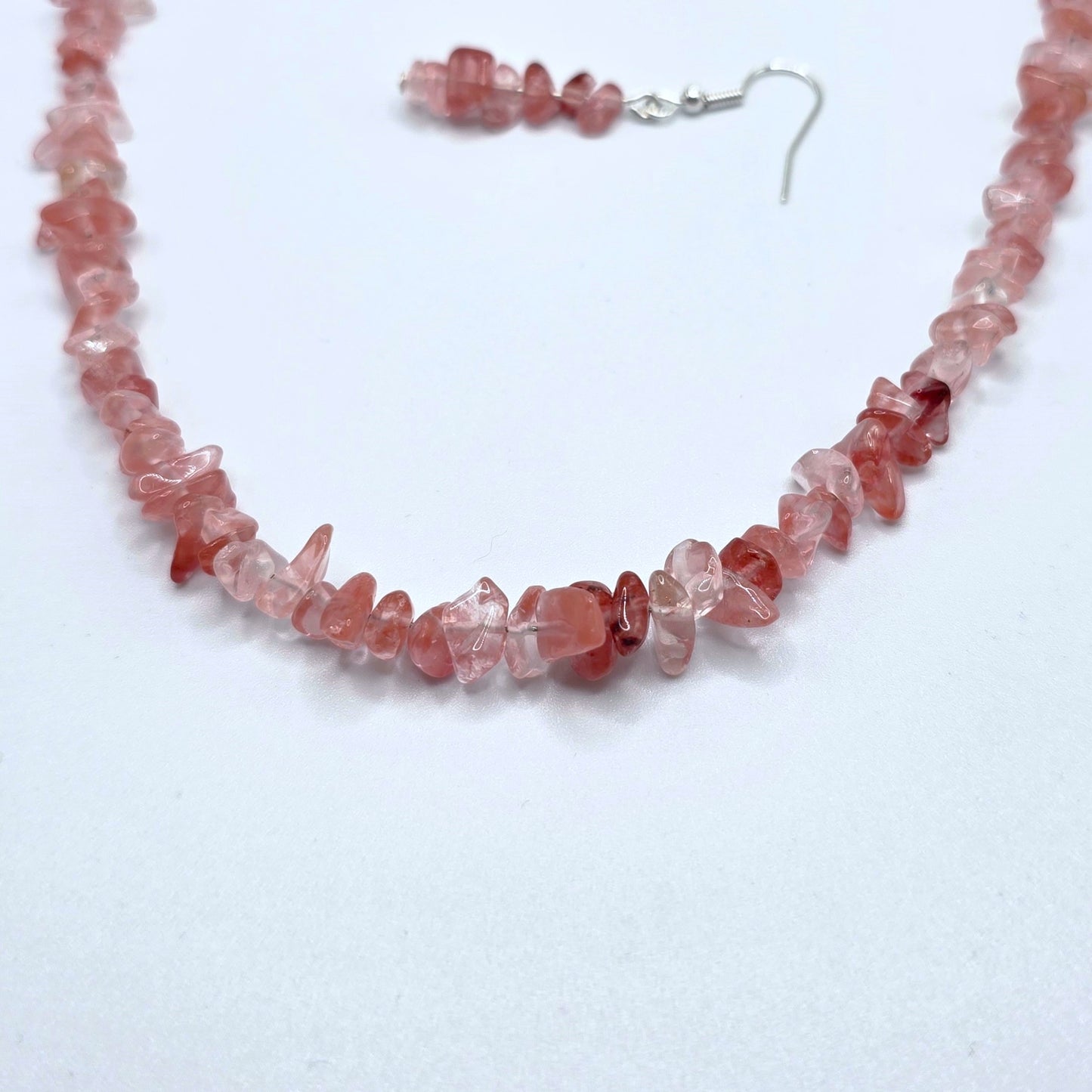 Cherry Blossom Chip Necklace and Earring Set