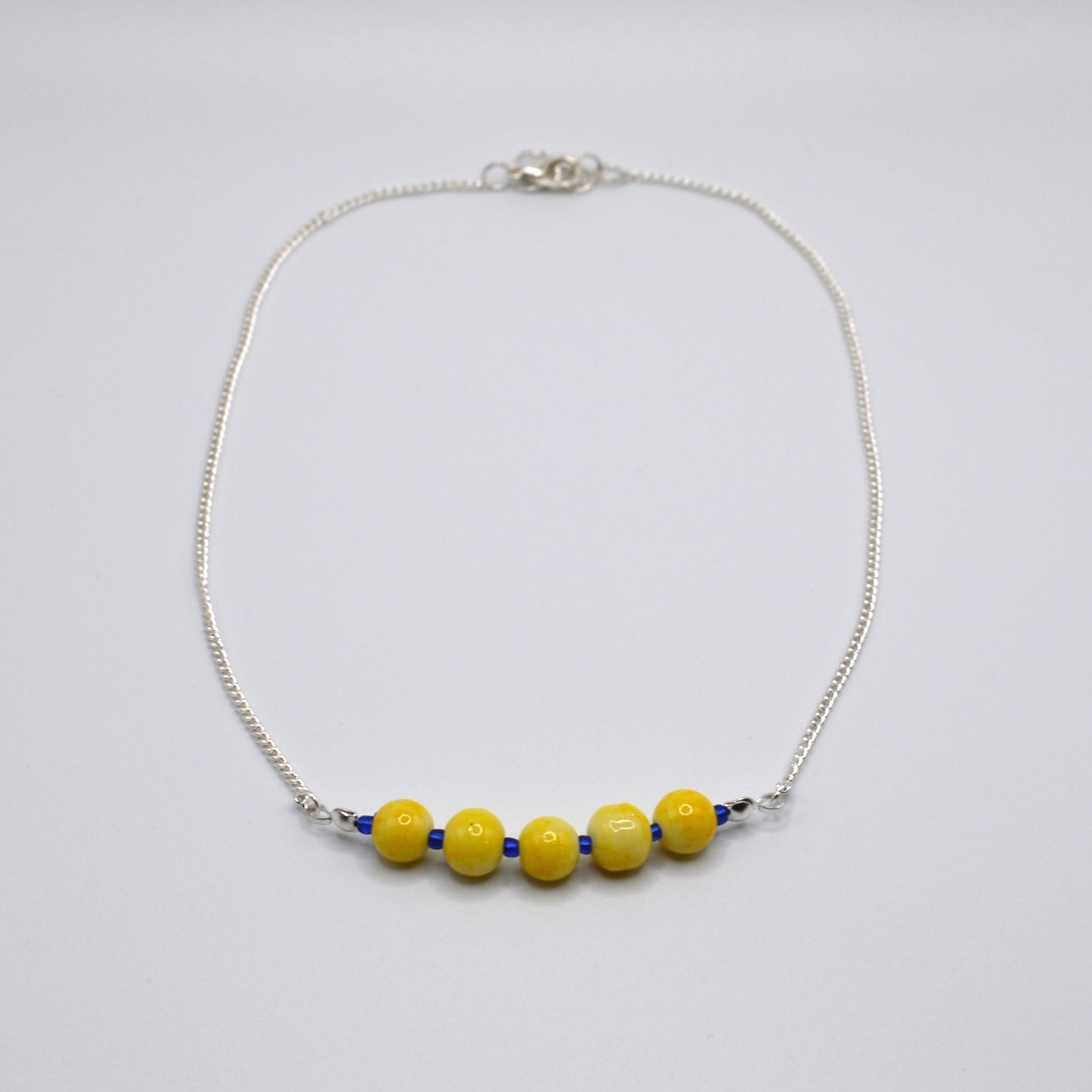 Yellow and Blue Glass Necklace