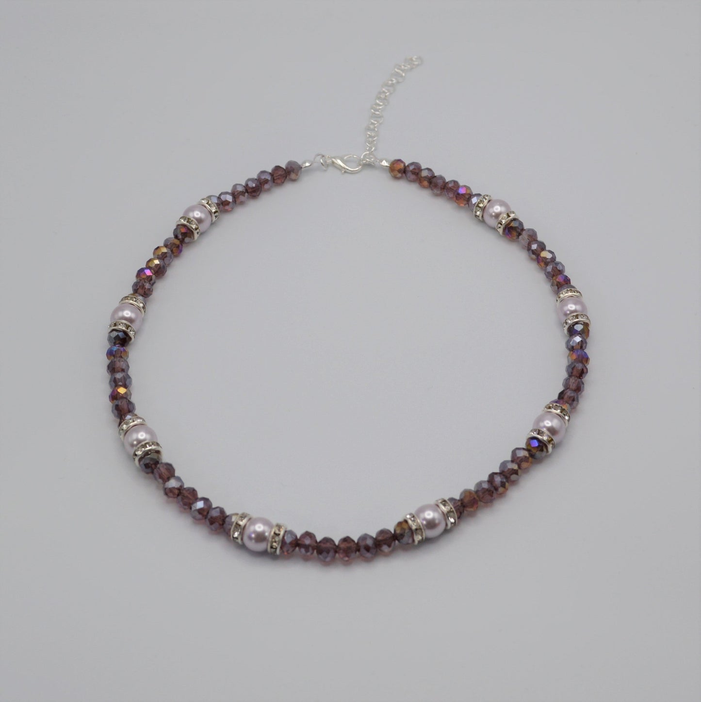 Amethyst Crystals and Lavender Pearl Necklace