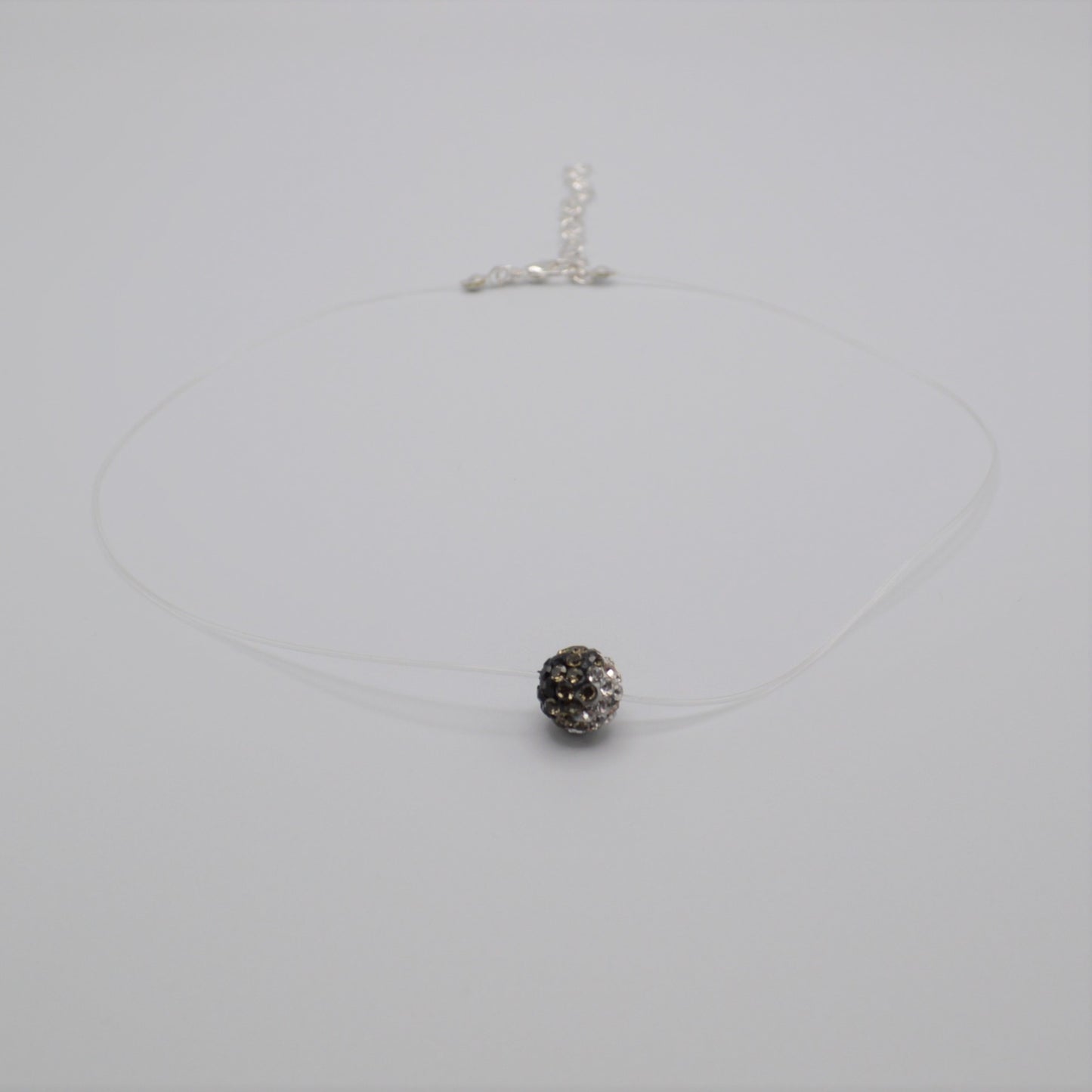 Floating Rhinestone Bead Necklace