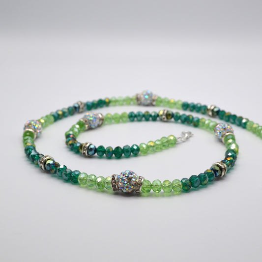 Green Crystal Beaded Necklace
