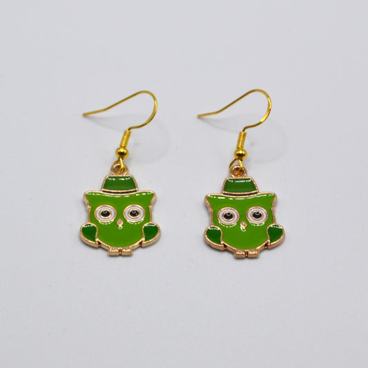 St. Patrick's Day Owl Earrings