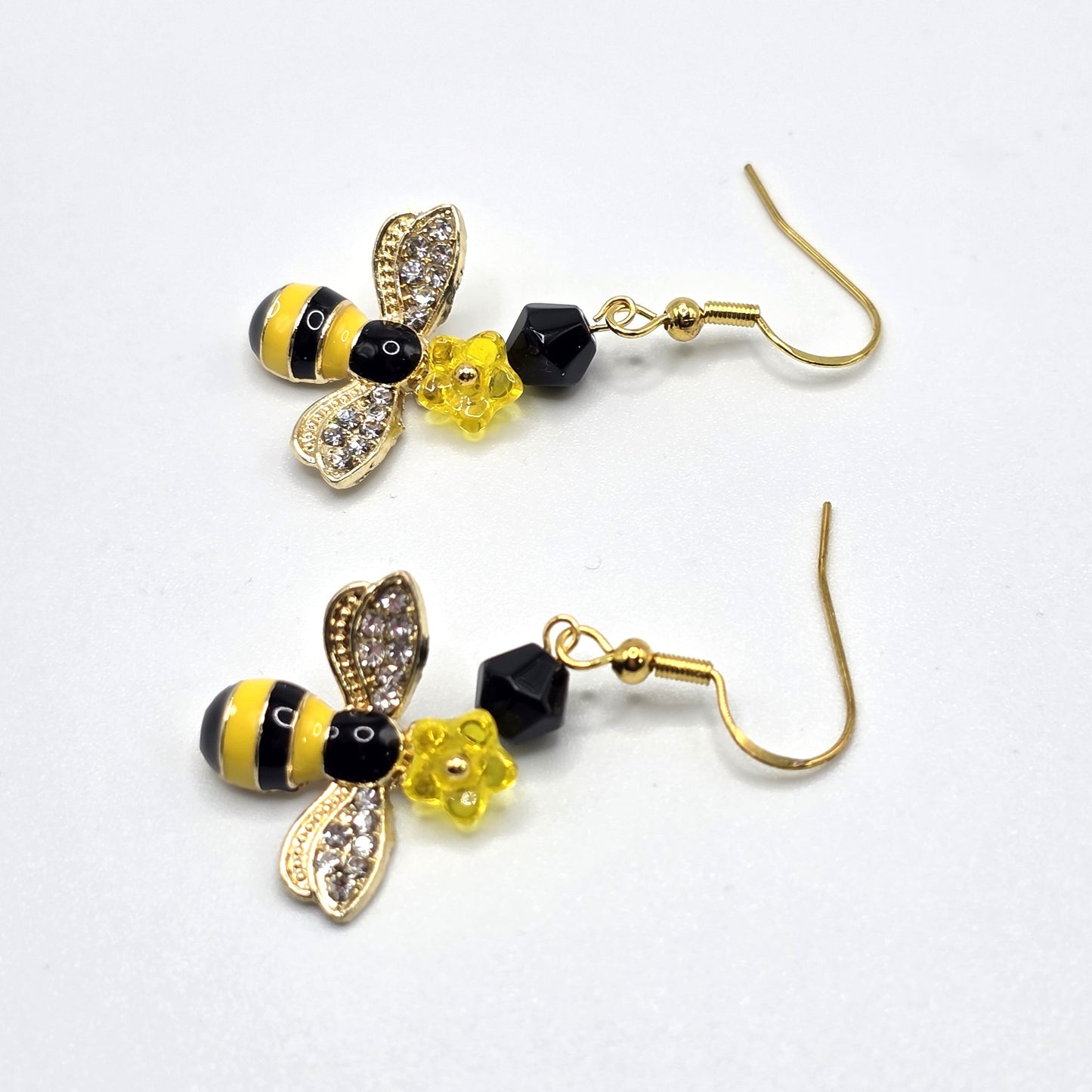 Bumble Bee on a Flower Earrings