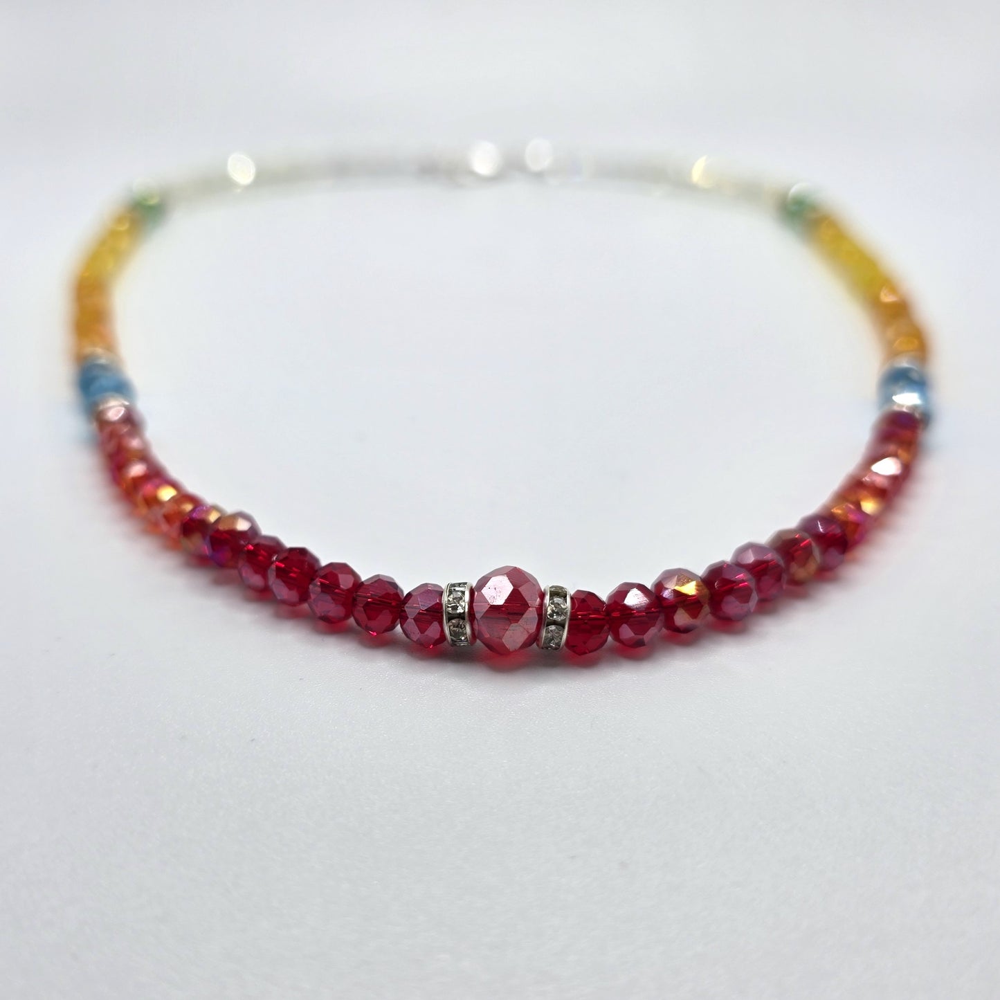 Rainbow Crystal Beaded Necklace