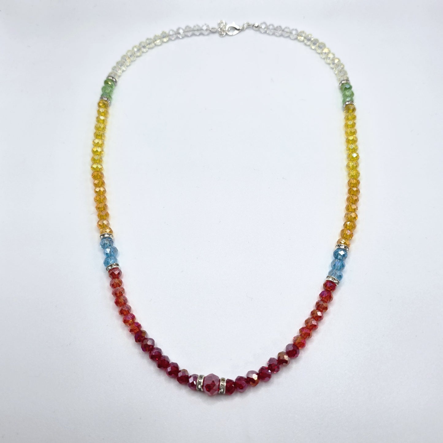 Rainbow Crystal Beaded Necklace