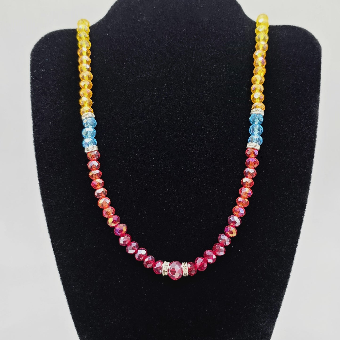 Rainbow Crystal Beaded Necklace