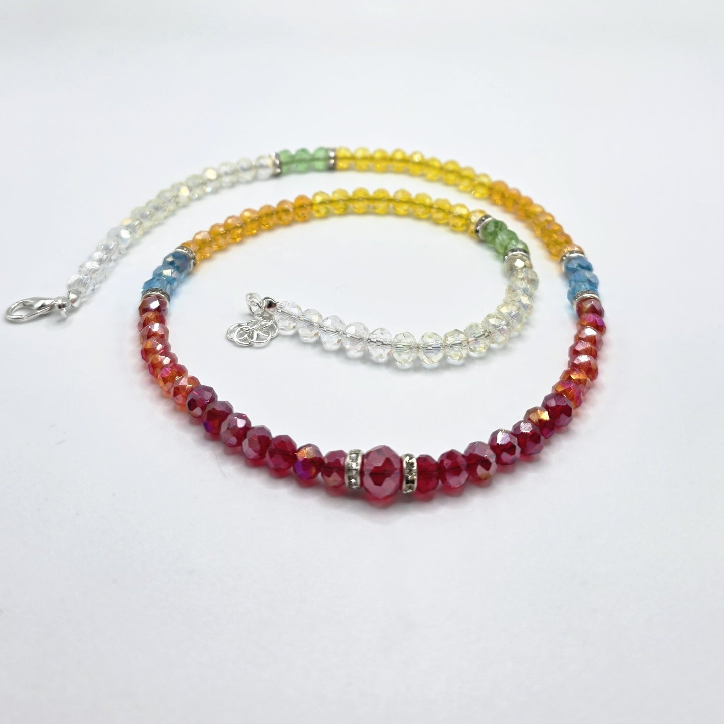 Rainbow Crystal Beaded Necklace