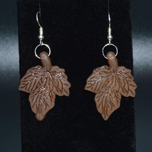 Brown Leaf Earrings
