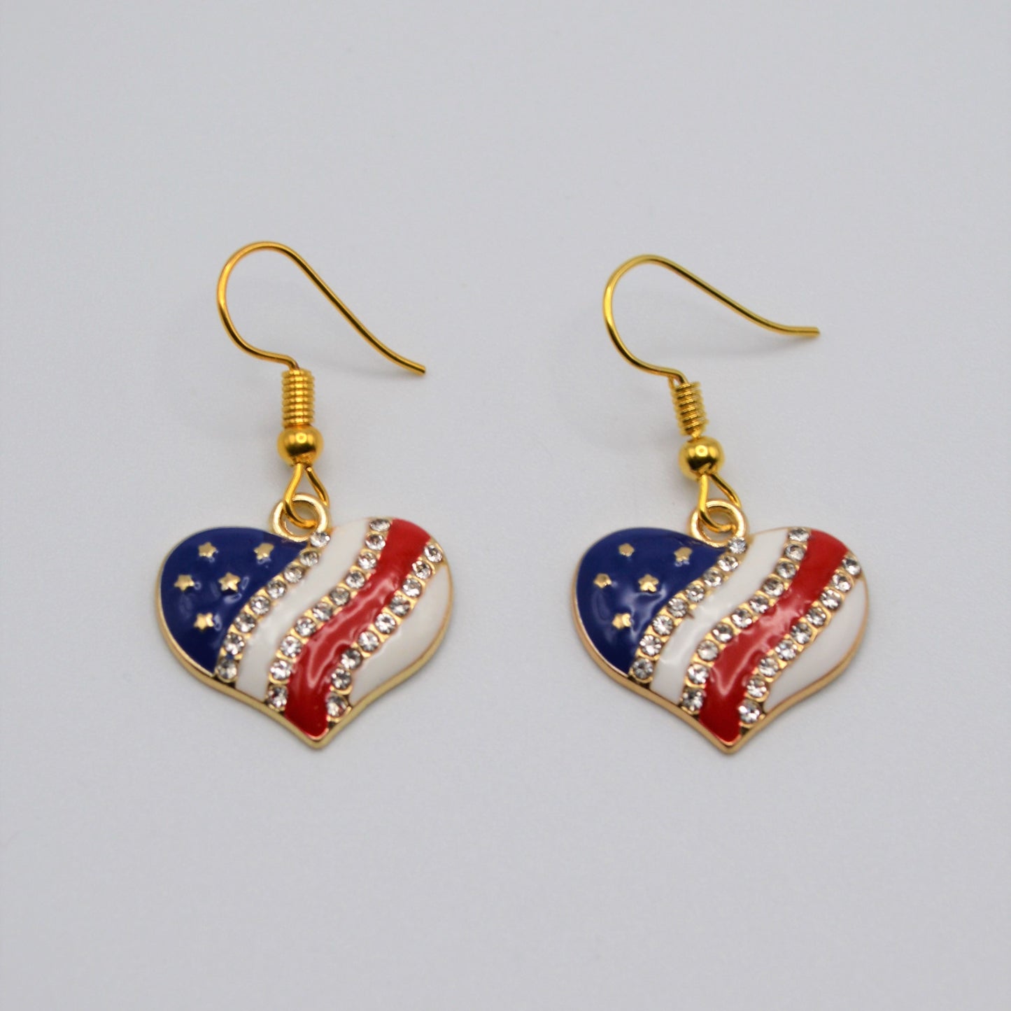Enamel Heart Flag Earrings
