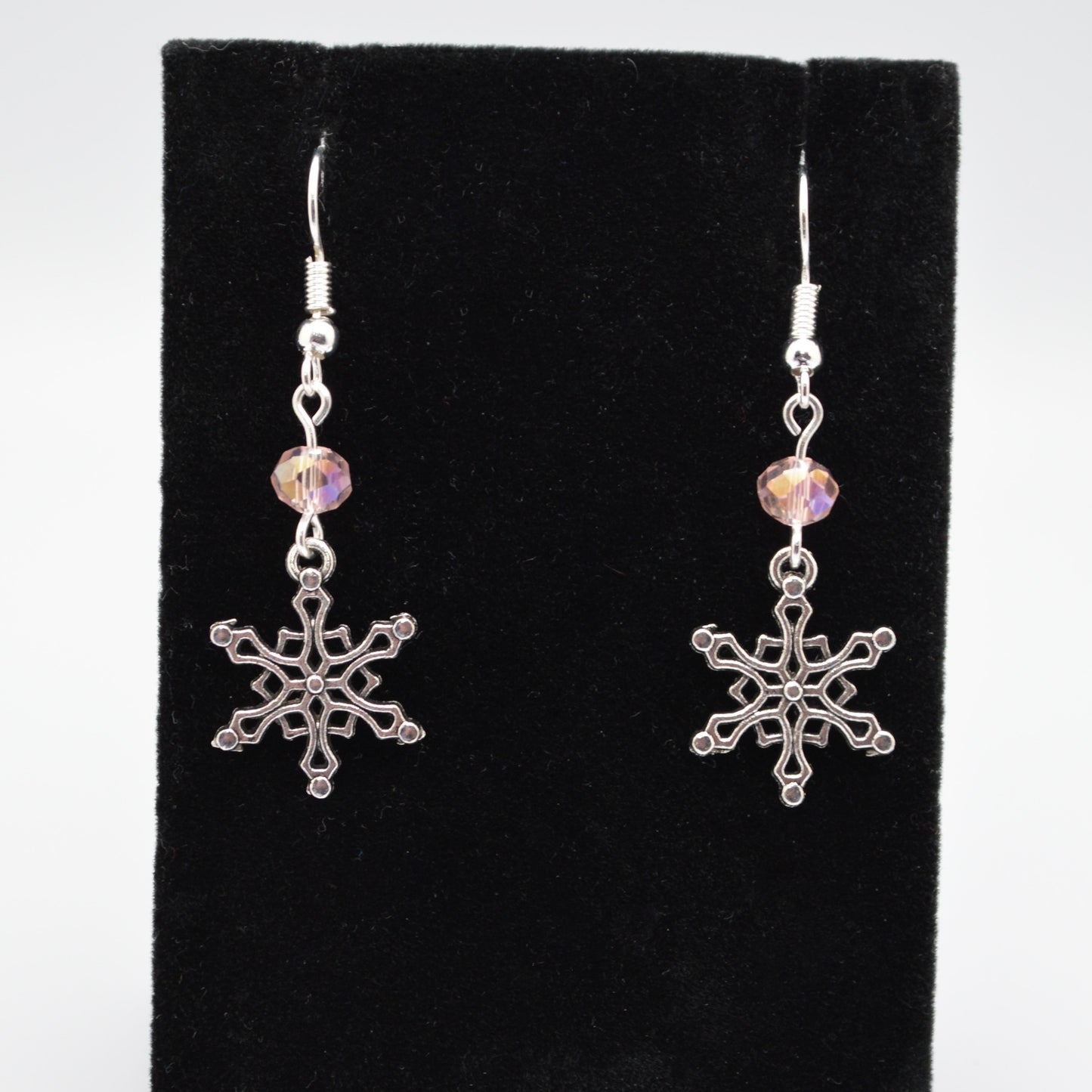 Snowflake Earrings #4 (Light Pink)