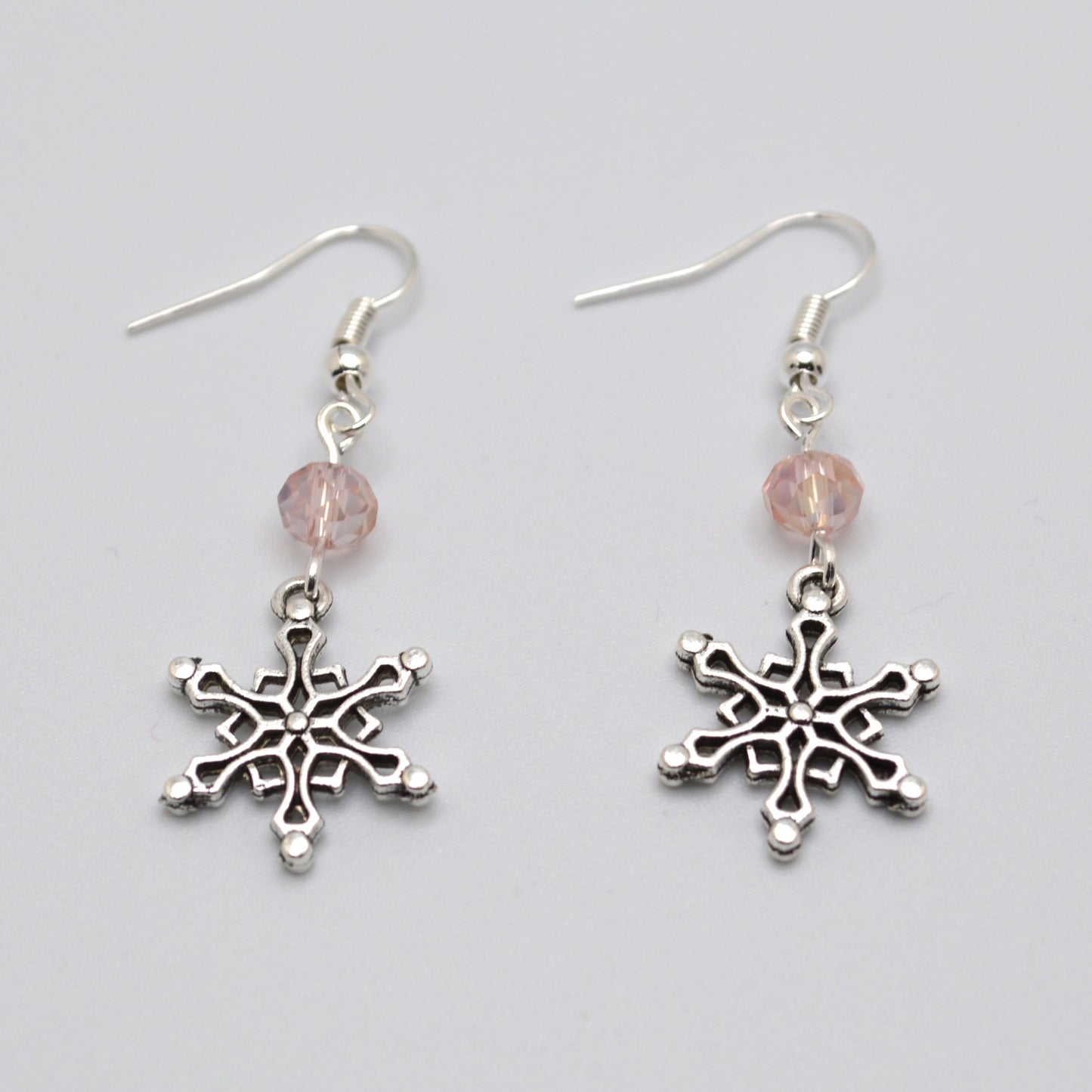 Snowflake Earrings #4 (Light Pink)