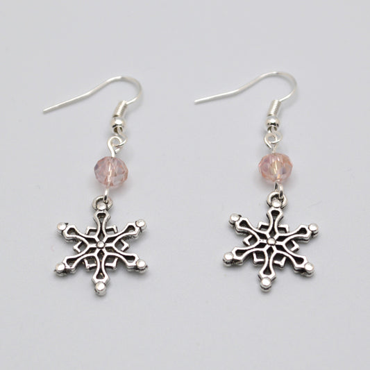 Snowflake Earrings #4 (Light Pink)