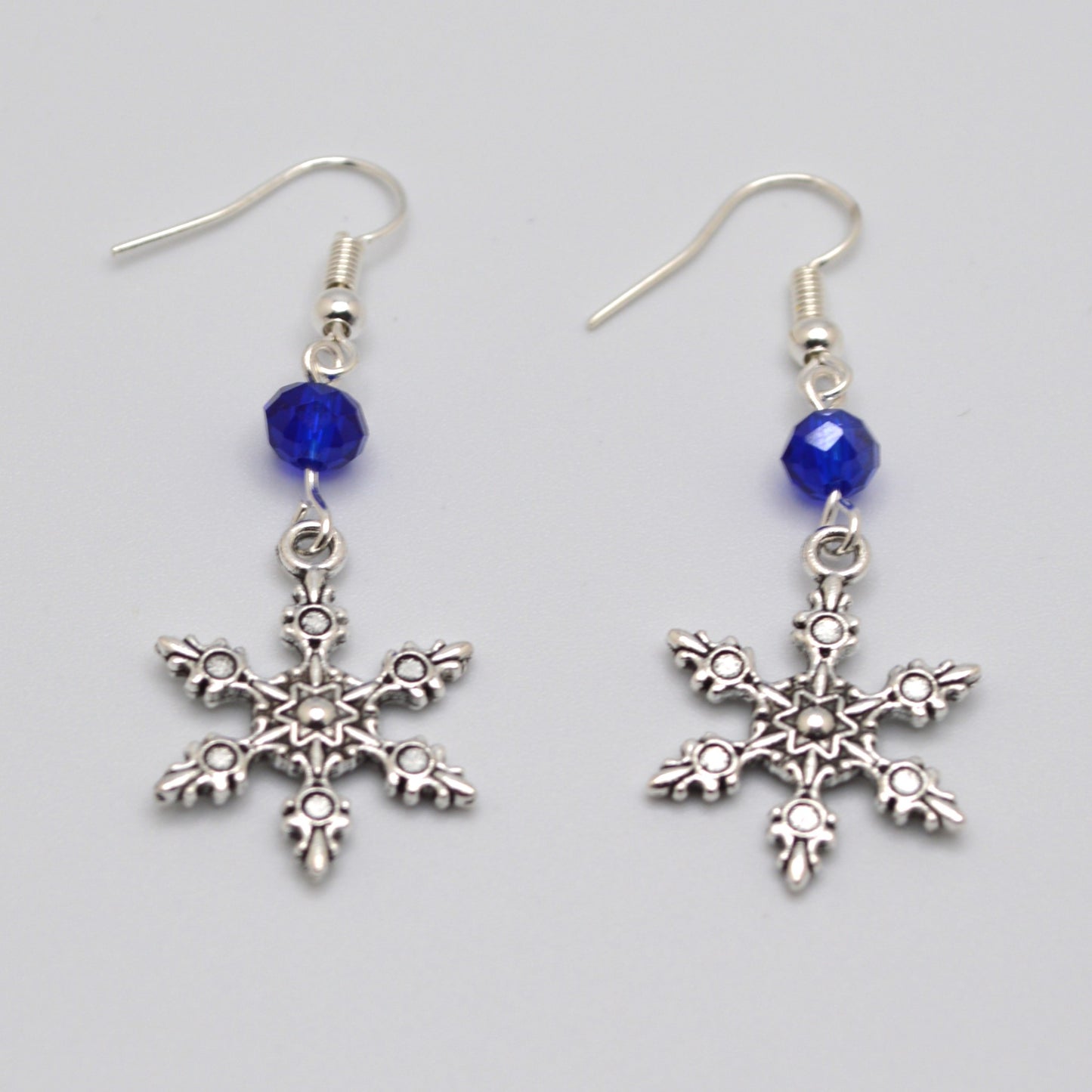 Snowflake Earrings #7 (Cobalt Blue)