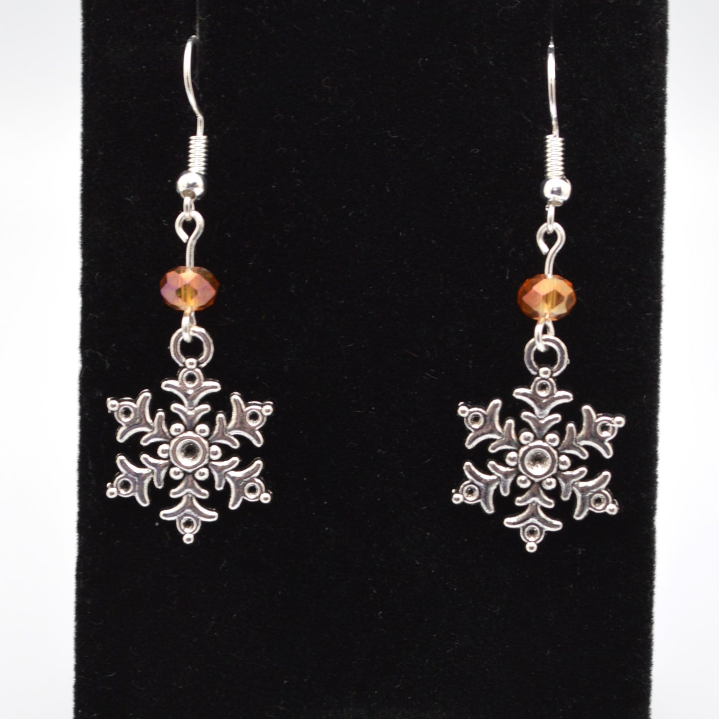 Snowflake Earrings #8 (Light Peach)
