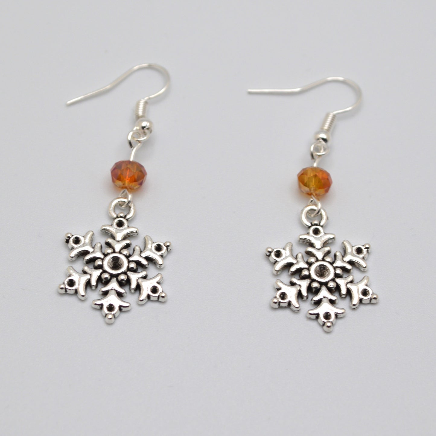 Snowflake Earrings #8 (Light Peach)