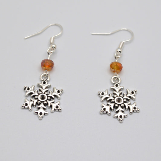 Snowflake Earrings #8 (Light Peach)