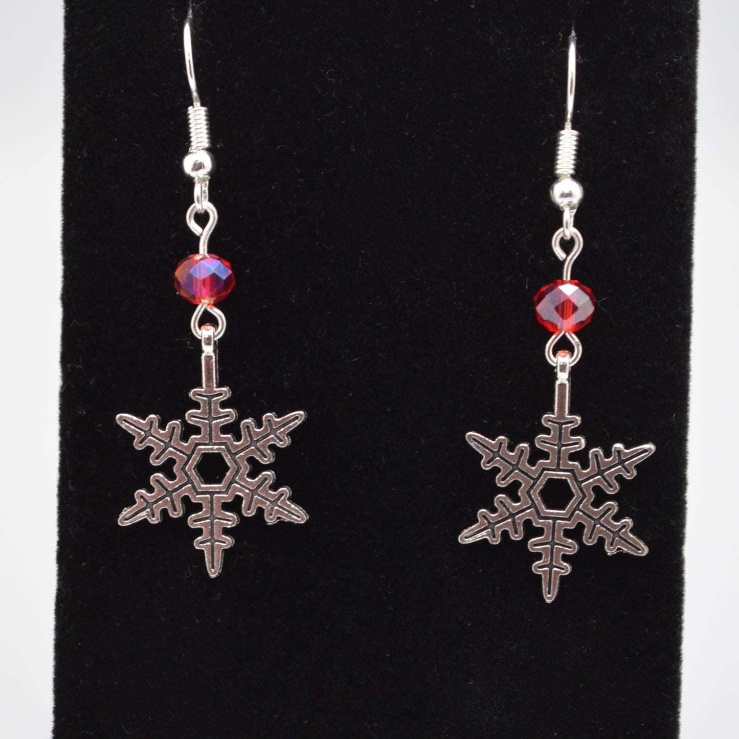 Snowflake Earrings #9 (Red)