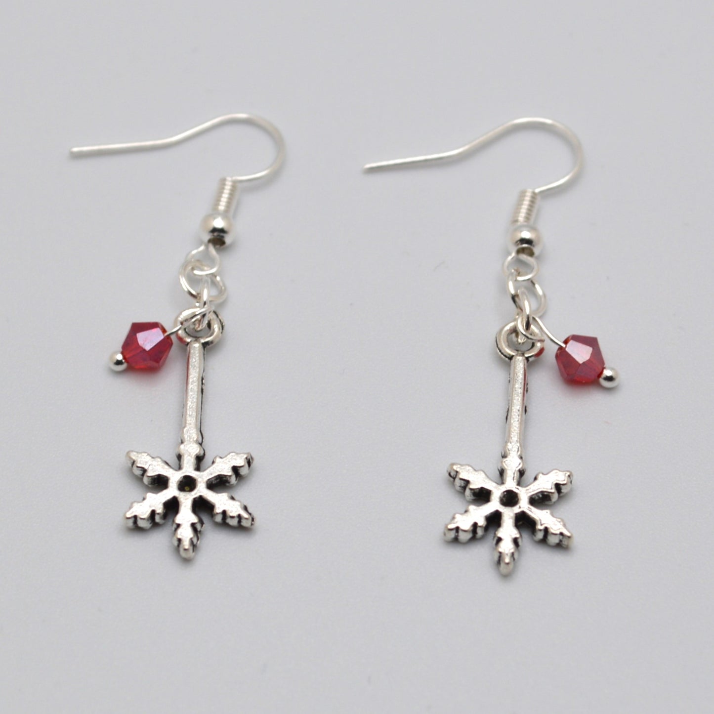 Snowflake Earrings #10 (Red)
