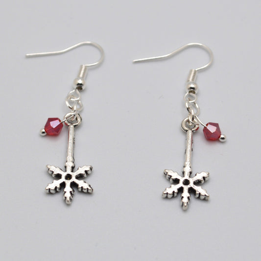 Snowflake Earrings #10 (Red)