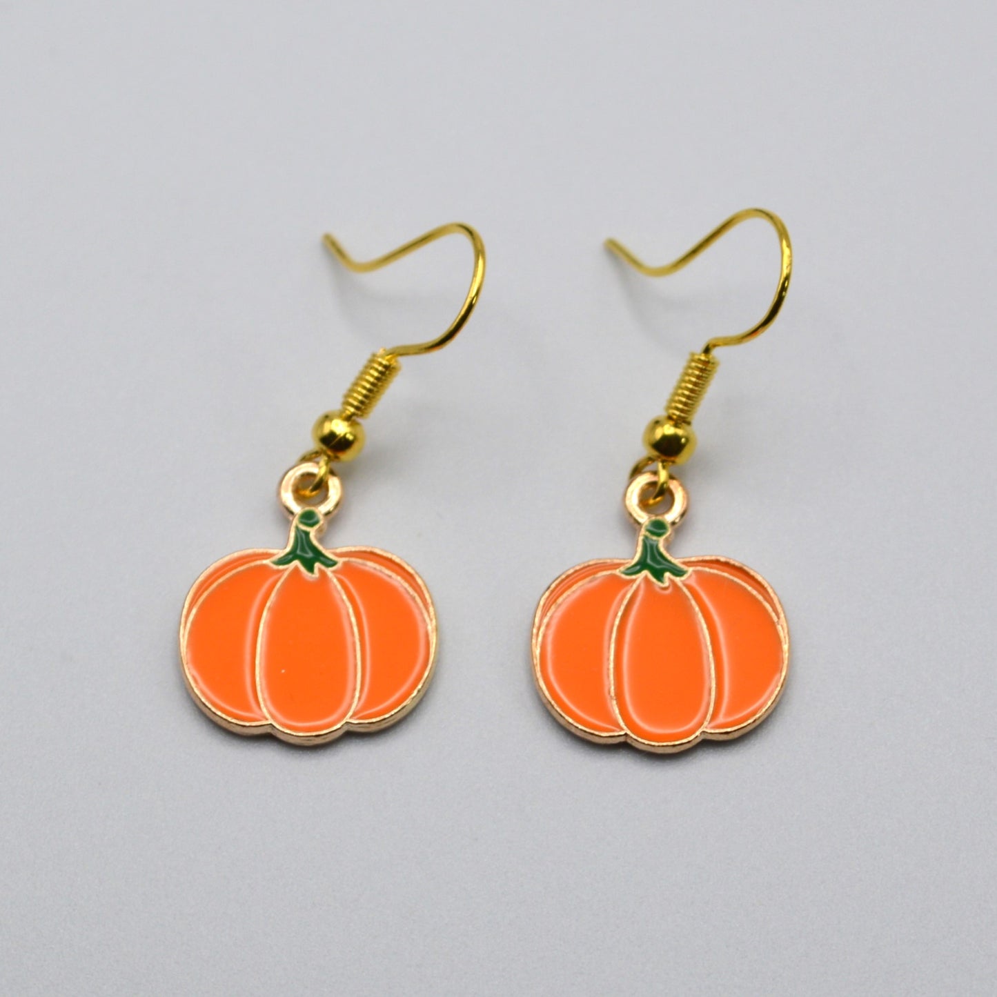 Bright Orange Pumpkin Earrings
