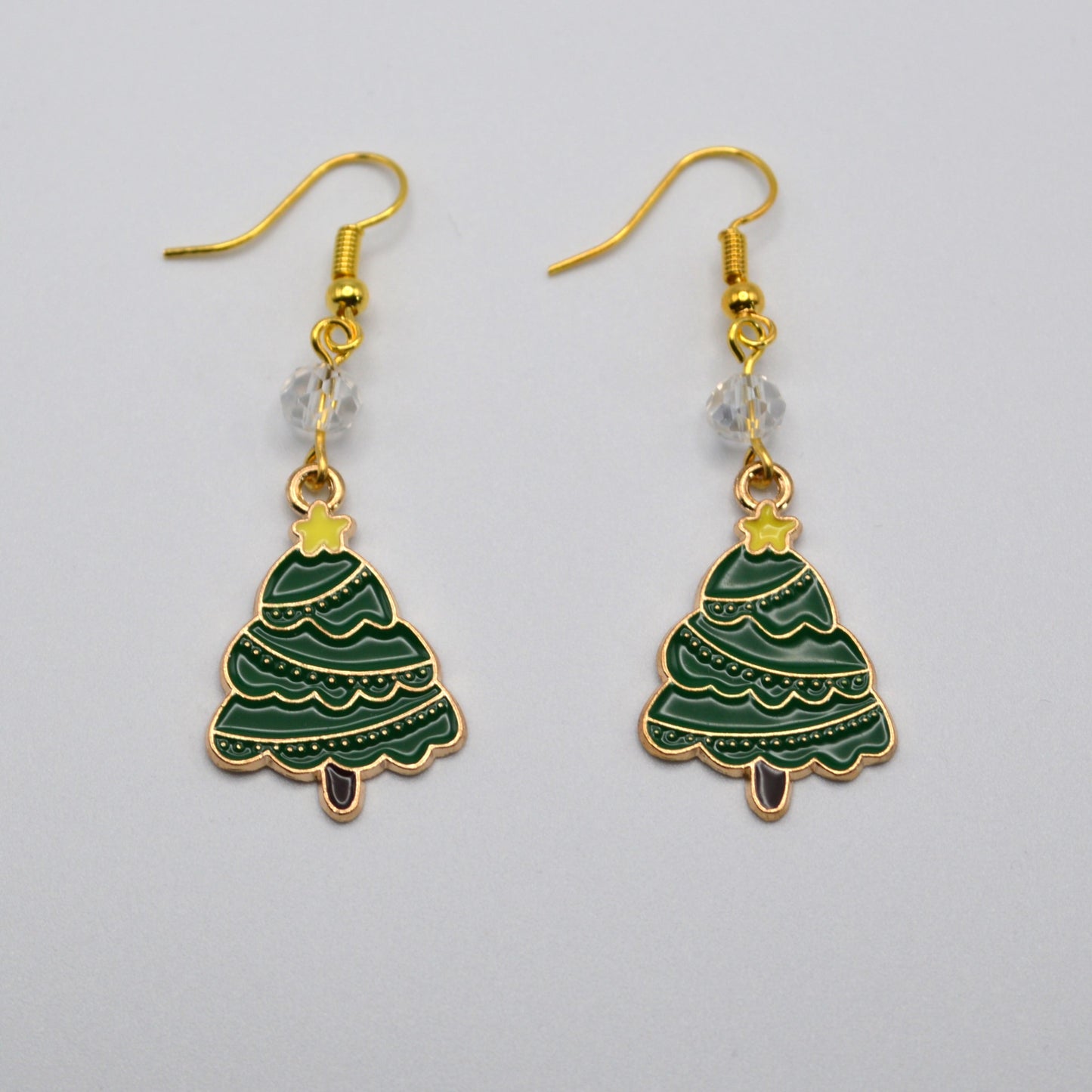 Christmas Tree with a Yellow Star Earrings