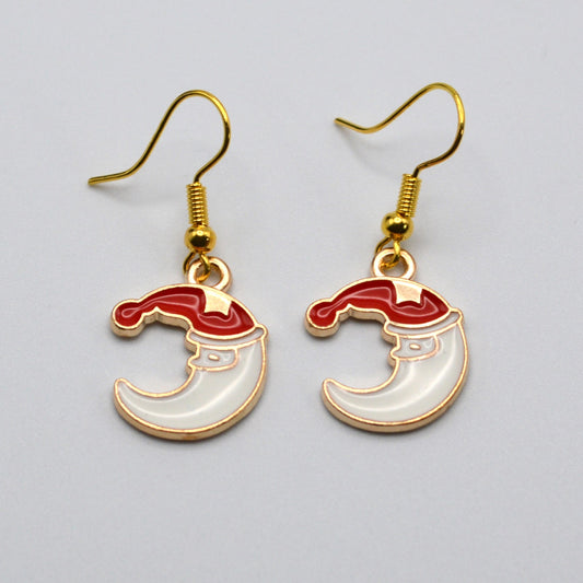 Moon Santa Earrings
