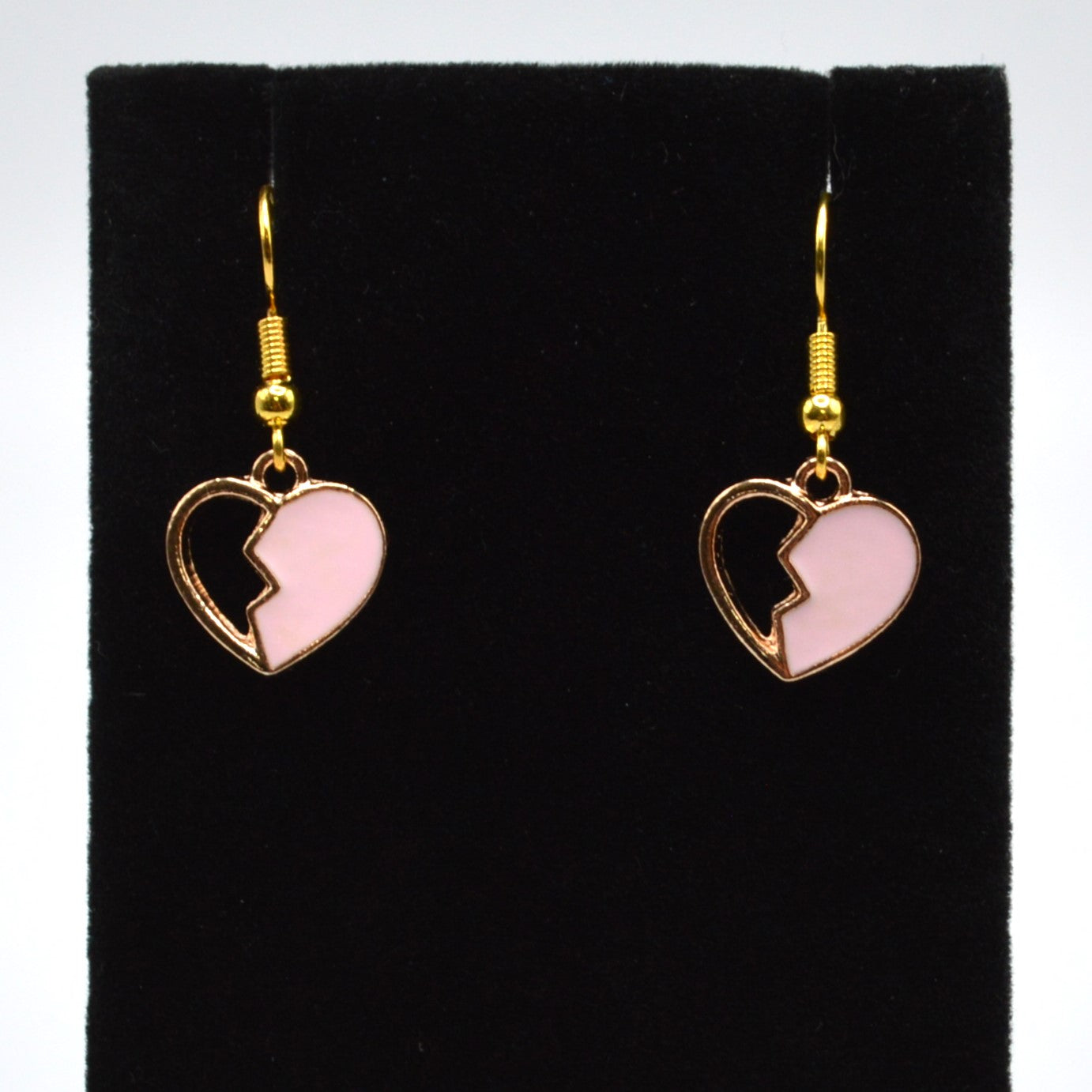 Pink Heart with Cutout Earrings
