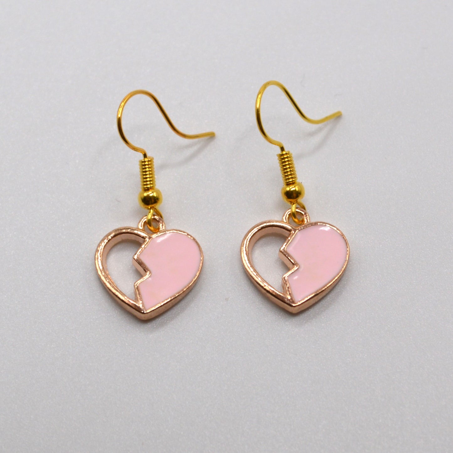 Pink Heart with Cutout Earrings