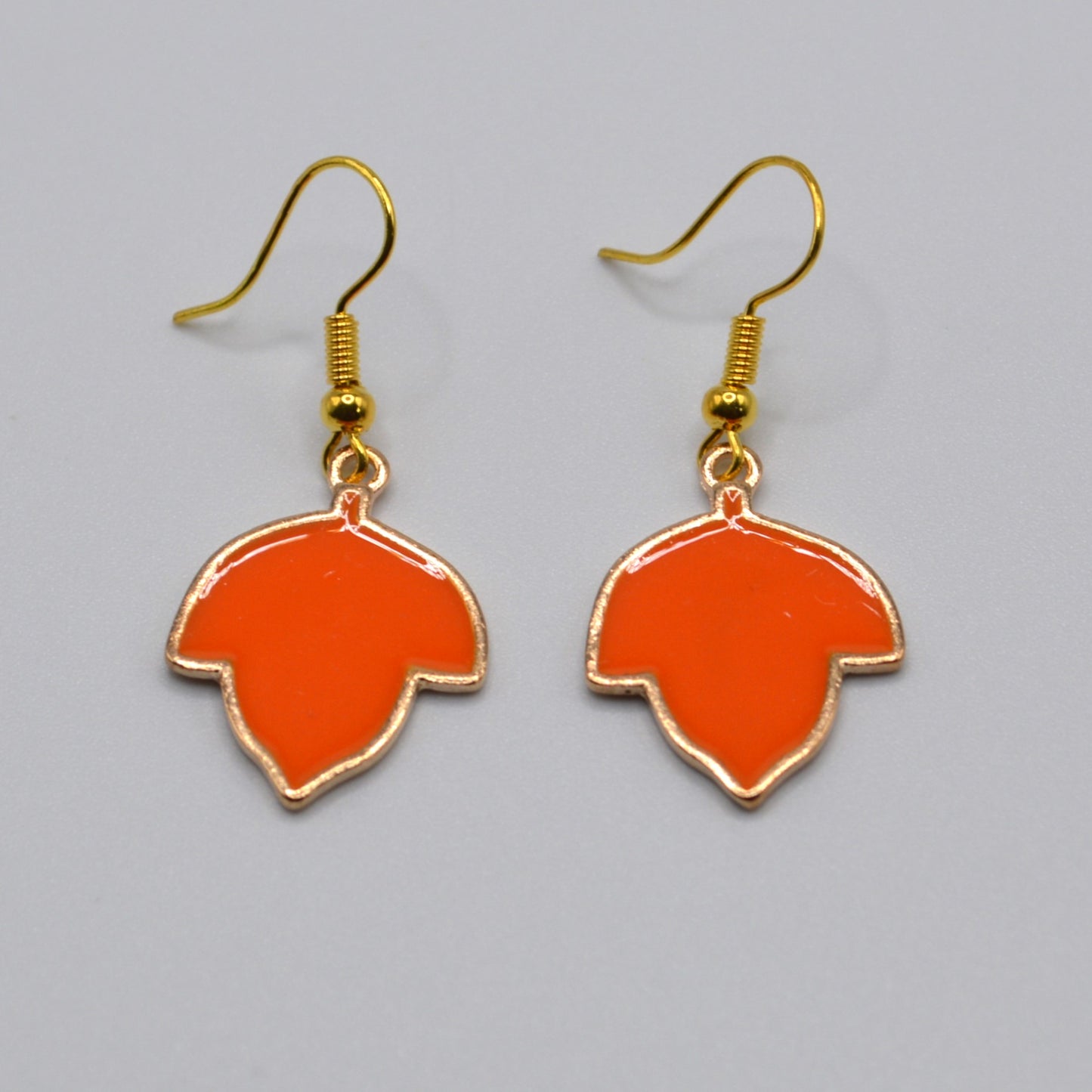 Orange Leaf C Earrings