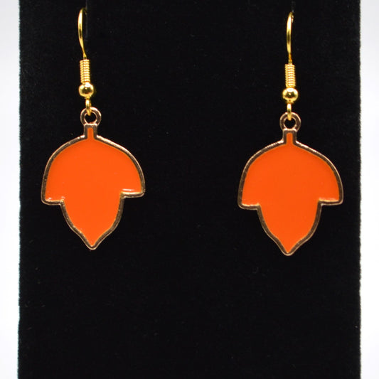 Orange Leaf C Earrings