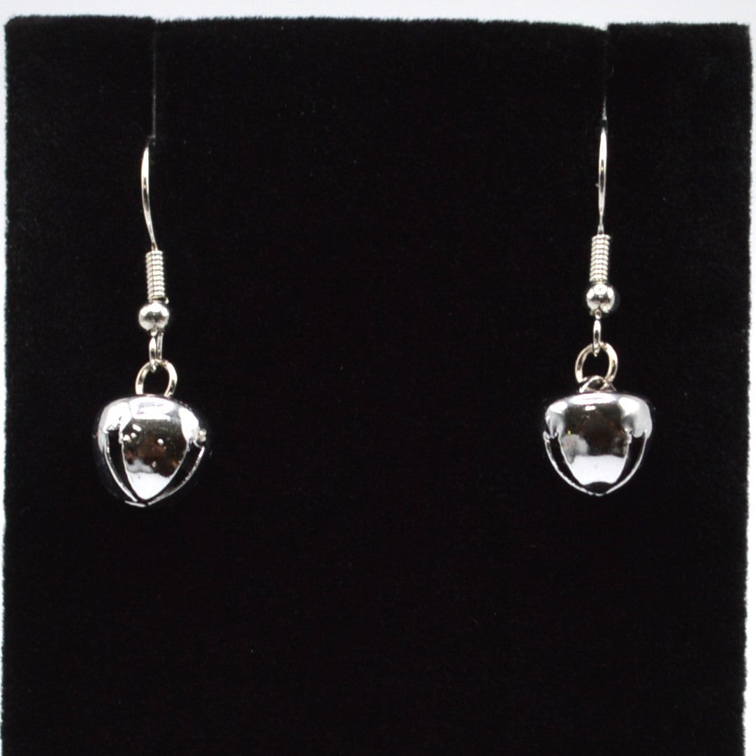 Silver Jingle Bells Christmas Earrings