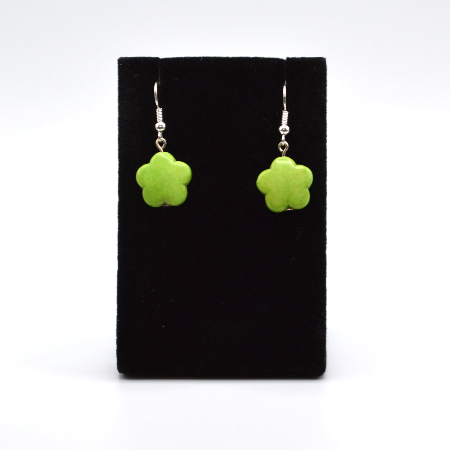 Lime Green Flower Earrings
